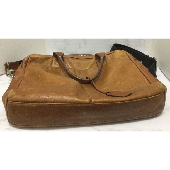 Fossil Messenger Computer Distressed Leather Laptop Shoulder Strap Brown Tan - Picture 9 of 9